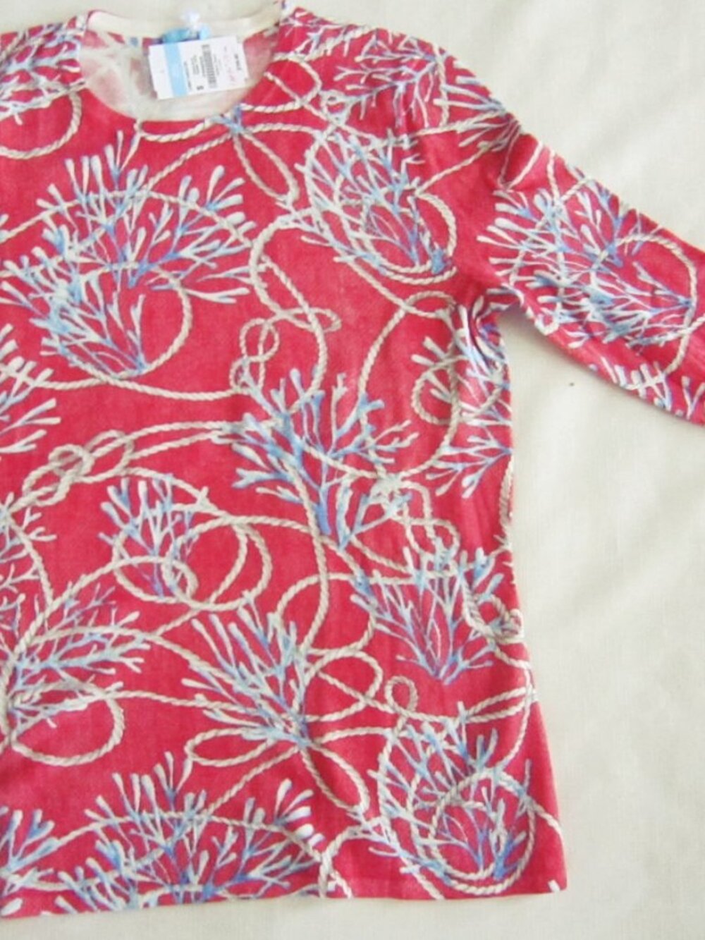 J. McLaughlin Coral Print Lenny Sweater Sz S, NWOT